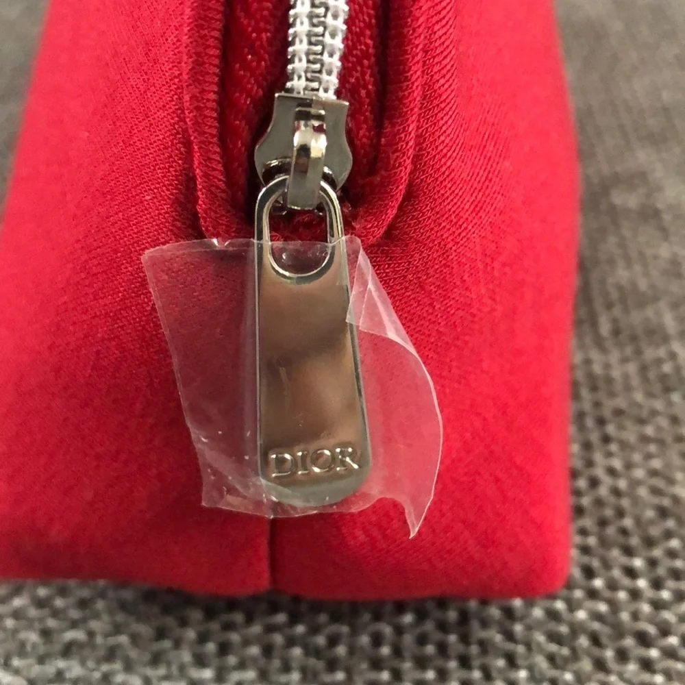 Dior Beauty Makeup Logo Small Luxury Pouch Gift Authentic Red - Picture 12 of 17